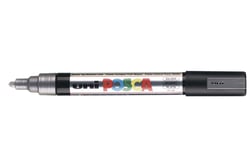 Lot de 6 Marqueurs pointe conique moyenne POSCA PC5M 1,8 - 2,5mm Argent POSCA