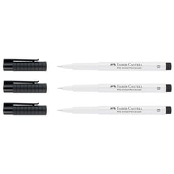 Lot de 3 feutres pinceaux - FABER-CASTELL - PITT Artist Pen - Blanc