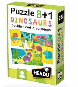 Puzzle recto verso 8+1 Dinosaures - HEADU - Vert