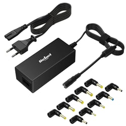 Chargeur Secteur Universel 65W avec 10 embouts 18.5V à 20V Câble 1m Noir