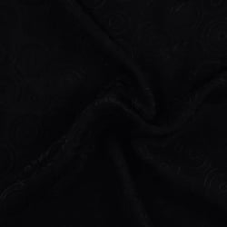 Tissu Viscose Jacquard Cercles en relief sur fond Noir