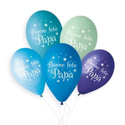 5 Ballons Bonne Fête Papa Ø33cm