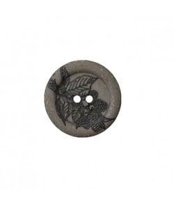 Bouton recyclé polyester motif fleur 2 trous 18 à 23mm - Prym 23-gris Fonce