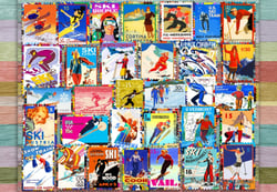 Puzzle 1000 pièces - Ski Stamp Posters - Grafika