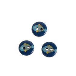 Lot de 6 boutons 2 trous enfant poisson 13mm