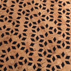 Tissu Liège monté sur jeans Losanges sur fond Noir