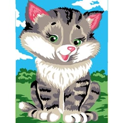 LUC - Kit canevas enfant Chat 20x25cm