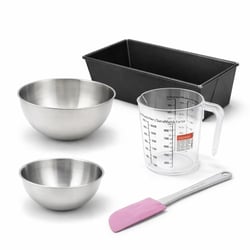 Set pâtisserie avec moule à pain 31 cm, 2 bols à mixer, verre mesureur et spatule Zenker