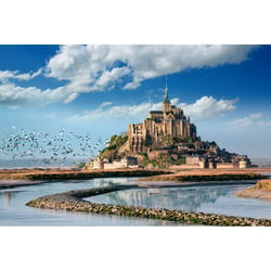 Tableau mural encadré Mont-Saint-Michel marée basse 65x97 cm