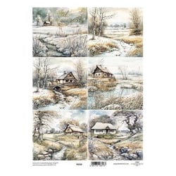 Feuille papier calque, papier velin scrapbooking Itd Collection NATURE HIVER 258