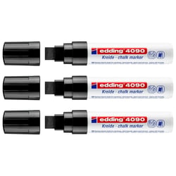 Lot de 3 marqueurs craie liquide - EDDING - Pointe large 4-15 mm - Noir