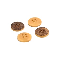 Bouton corozo 2 trous naturel 15mm fabriqué en France