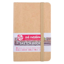 Carnet Croquis 9x14 cm - 80 feuilles - 140g - Kraft - Royal Talens