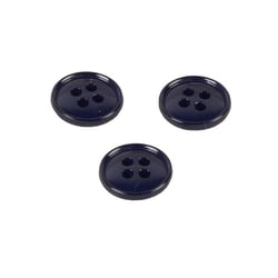 Lot de 6 boutons 4 trous nylon recylé bleu marine 11mm