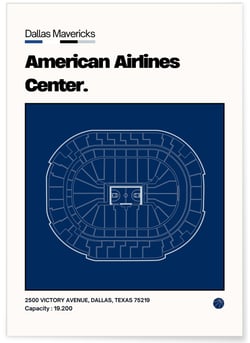 Affiche American Airlines Center - Dallas Mavericks | A3 : 29,7x42cm