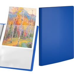 Display Book - Classeur Premium Bleu au Format A4 avec 30 Pochettes, Design Extensible et Insertion en Couleur au Format A5- ACROPAQ