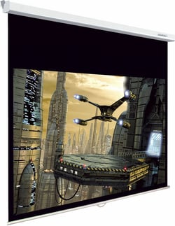 Écran de projection Lumene - Plazza HD - Acier laqué, aluminium laqué blanc - LUMEPLAHD150C - Blanc - 163 x 8 x 8 cm