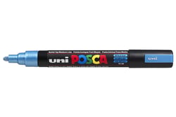 Lot de 12 marqueurs peinture POSCA PC5M - Pointe conique moyenne 1,8 - 2,5 mm - Bleu métal