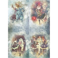 1 feuille de papier de riz 29,7 x 42 cm Itd Collection PIERROT 497L