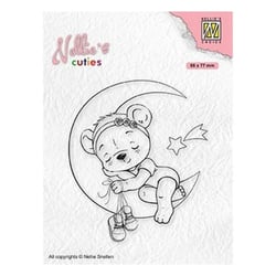 Tampon transparent scrapbooking Nellie's choice NOUNOURS LUNE ETOILE 016