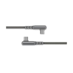 Force Power Câble USB-C vers USB-C 60W 3A Coudé Ultra-Renforcé Charge et Synchronisation 2m Gris