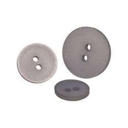 Lot de 3 boutons 2 trous satiné gris cendre
