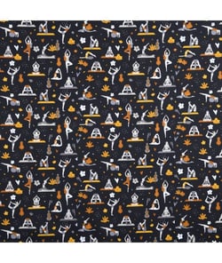 Tissu coton fitness danseuses de 150 cm de largeur Gris vendu par 50 cm