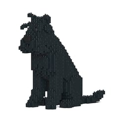 Chien Schnauzer Moyen assis noir Taille standard | JEKCA | 14 ans et +