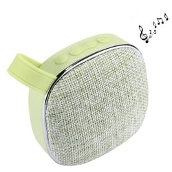 Enceinte Bluetooth Portable Design Tissu Stéréo Micro Intégré Appels Mains Libres Vert YONIS