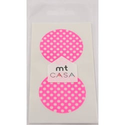 Masking Tape - Masking Tape MT Casa Seal Sticker rond en washi Pois fond rose