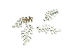 4 Breloques feuille 22*11mm argent platine