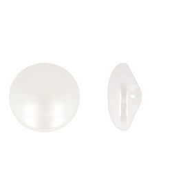 Bouton perle plate blanc