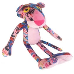 Peluche la panthère rose avec graffiti 40 cm - doudou licence - SMOBY