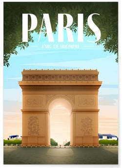 Poster ville de Paris : Arc de Triomphe | A3 : 29,7x42cm