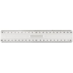 Règle - Double décimètre - 20cm - Plastique - Transparent - Idéal pour la trousse