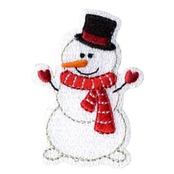 Ecusson bonhomme de neige avec écharpe 4cmx5.7cm