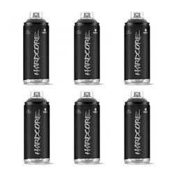 Lot de 6 sprays de peinture Hardcore MTN - Noir mat
