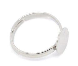 10 supports bagues enfant réglable métal argente clair 15 mm - plateau fimo - creation bijoux perles