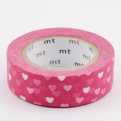 Masking tape - Nuée de coeurs rose - 7 m x 15mm