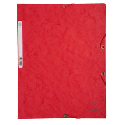 Chemise 3 rabats à élastiques carte lustrée 400g/m2 - A4 - Rouge - x 25 - Exacompta