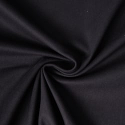 Tissu Coton Sergé légèrement extensible uni Noir