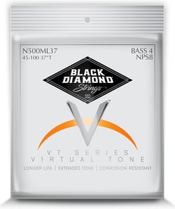 Black Diamond® Nickel Naturel NPS8 Long Scale 45/100 - Cordes pour Basse