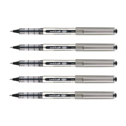 Lot de 5 rollers encre liquide UNI-BALL EYE UB157, pointe moyenne 0,7 mm, noir.