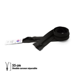 Fermeture Z68, séparable 6 mm double curseur - 55cm