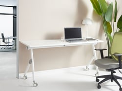 Bureau pliable Panneau de particules mélaminé (MFC) Blanc BENDI - Beliani