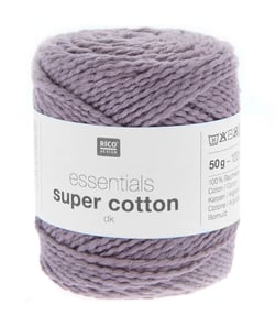Coton à tricoter ou crocheter Essentials Super Cotton DK - Rico Design 09 Violet Mauve