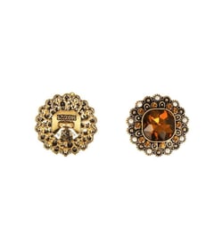 Lot de 6 boutons strass rouille