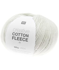 Pelote de coton Creative Cotton Fleece dk - 100 GR - Rico Design 001 Blanc