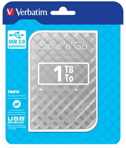 Disque dur externe 1TO VERBATIM Store N Go 3.0 argent