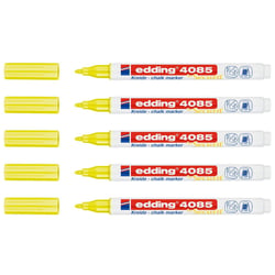 Marqueur craie liquide EDDING - Jaune fluo - Pointe ronde 1-2 mm - Lot de 5